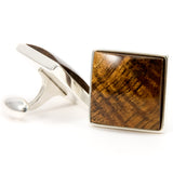 Hawaiian Koa Sterling Silver Cufflinks - back