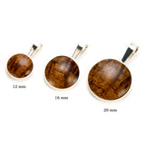 Figured Hawaiian Koa Sterling Silver Pendant - sizes