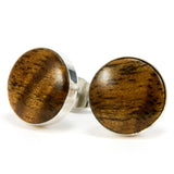 Hawaiian Koa Sterling Silver Stud Earrings