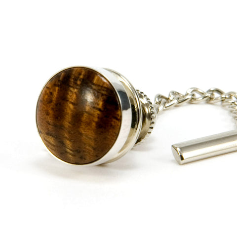 Hawaiian Koa Sterling Silver Tie Tack