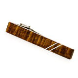 Hawaiian Koa Silver Inlay Tie Bar 