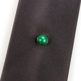 Malachite Sterling Silver Tie Tack on Tie