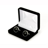 Black Onyx Sterling Silver Cufflinks in Gift Box