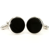 Black Onyx Silver Cufflinks Side