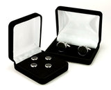 Black Onyx Cufflinks Tuxedo Stud Set Gift Boxed