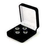 Black Onyx Silver Tuxedo Shirt Stud Set