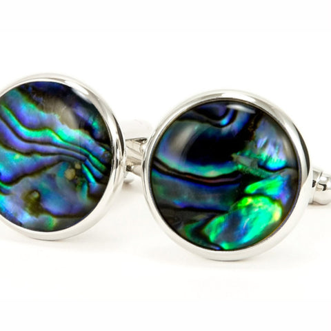 Paua Shell Silver Cufflinks