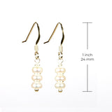 Cultured Pearl Dangle Earrings in Sterling Silver - length