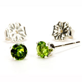 Peridot Sterling Silver Post Earrings - Side