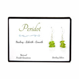 Sterling Silver Peridot Chip Gemstone Dangle Earrings in Gift Box