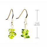 Peridot Chip Gemstone Dangle Earrings - Length