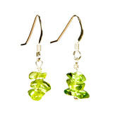 Sterling Silver Peridot Chip Gemstone Dangle Earrings