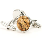 Picture Jasper Silver Cufflinks - Back