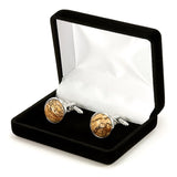 Picture Jasper Silver Cufflinks Gift Box