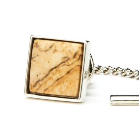 Picture Jasper Sterling Silver Tie Tack