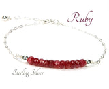 Sterling Silver Ruby Gemstone Bracelet