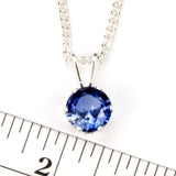 Blue Sapphire Sterling Silver Necklace - Size