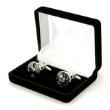 Silver Snowflake Obsidian Cufflinks Gift Box