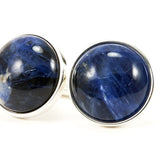 Sterling Silver Blue Sodalite Cufflinks Front