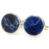 Sodalite Silver Cufflinks Front