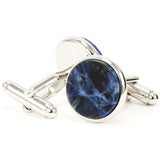 Blue Sodalite Silver Cufflinks Back