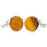 Tiger Eye Silver Cufflinks