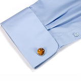 Tiger Eye Silver Cufflinks Shirt Sleeve