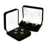 Wine Barrel Silver Cufflink Tuxedo Stud Set in Gift Box