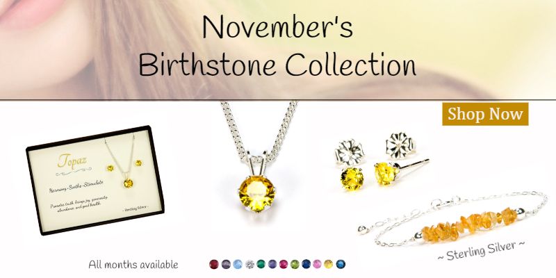 Yellow Topaz Birthstone Sterling Silver Collection